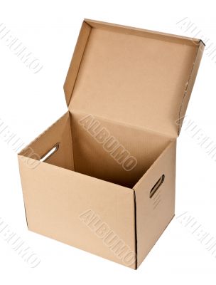 open cardboard box
