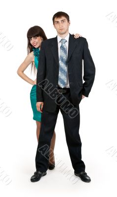 beautiful girl looking out for businessman