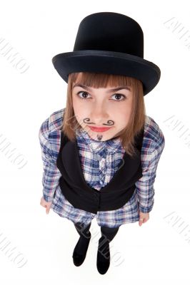 Girl with painted mustaches