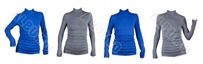 Collage of four women`s sweaters