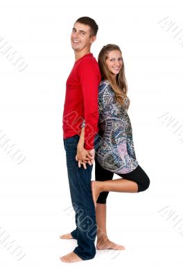 girl and a man standing