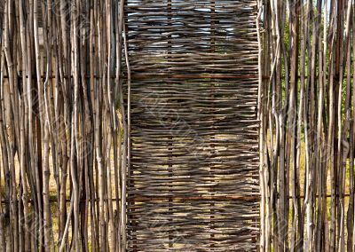 woven wooden fence