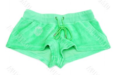 Women`s green shorts