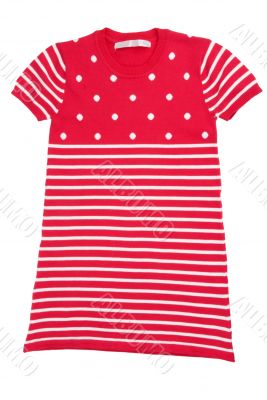 red baby striped knit dress