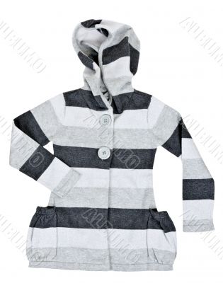 children`s striped sweater with a hood