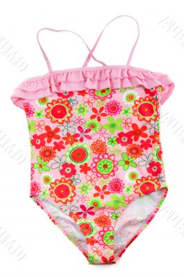 colorful children`s swimsuit