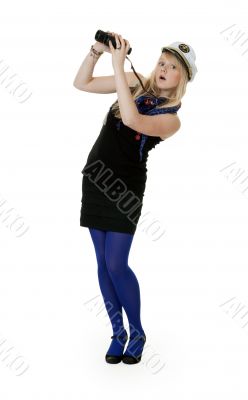 girl with binoculars