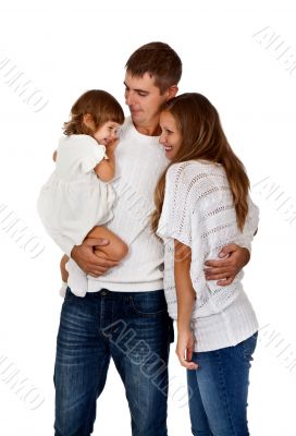 happy family in the studio