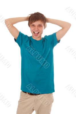 young guy shows language