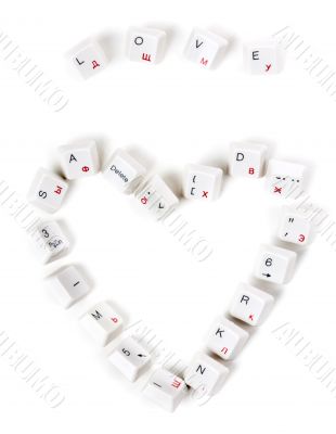 word love and the heart laid out keys