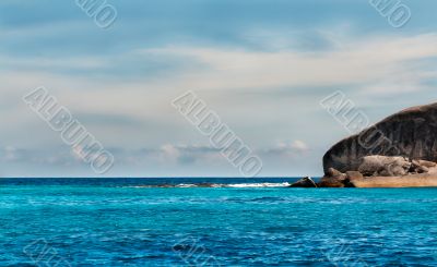 Landscape with the azure sea