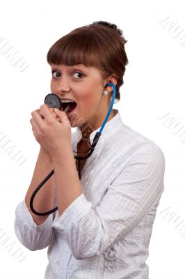 beautiful young woman doctor