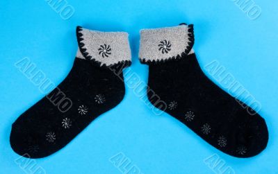 a pair of wool socks