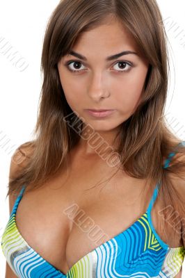 portrait of a girl in a bra