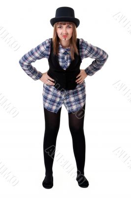 Girl with painted mustaches