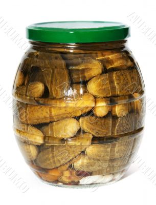 bank with salty cucumber