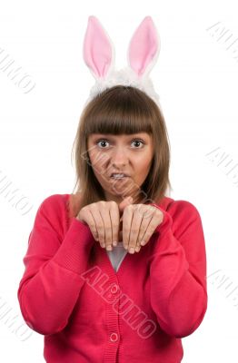 girl with rabbit ears
