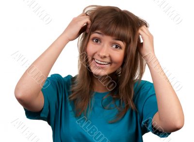 portrait of a young brunette