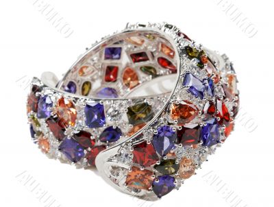 silver bracelet with stones