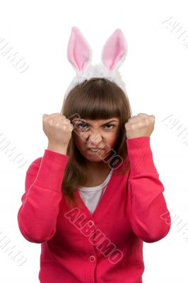 girl with rabbit ears