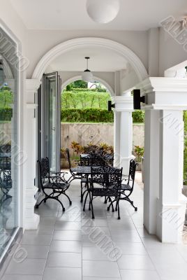 errace with wrought tables