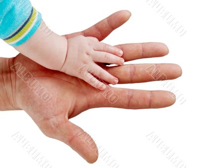hand man and baby