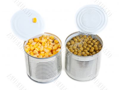 Two open Aluminium cans