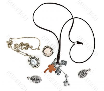 necklace with leather strap