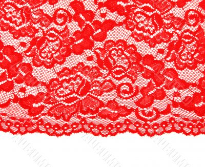 Red lace with pattern with form flower