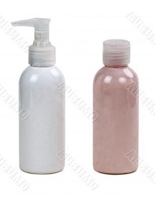 two plastic bottle makeup 
