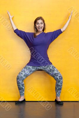 Beautiful girl in purple sweater