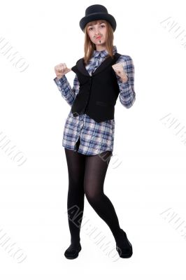 Girl with painted mustaches