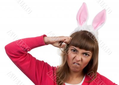 girl with rabbit ears