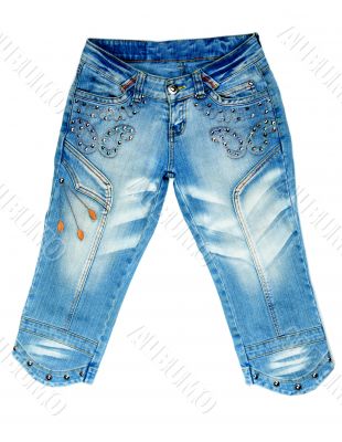 blue denim breeches with steel studs