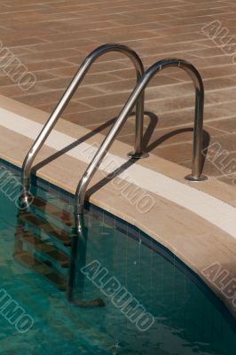 staircase from the pool