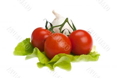 tomatoes, garlic, lettuce