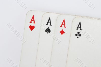 playing cards ace diagonal