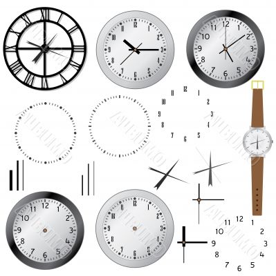 Set of clocks.
