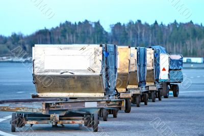 Transport luggage in the airport 