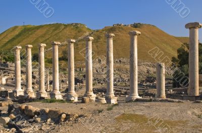 Roman columns in Israel Beit Shean