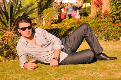 posing man