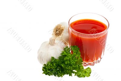 Tomato juice, garlic.