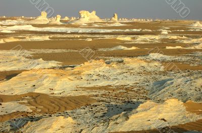 Landscape of the famous white desert in Egypt