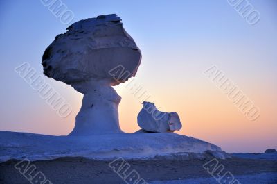 Landscape of the famous white desert in Egypt