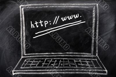 Chalk drawing of browser with address window 