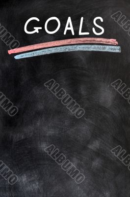 Blank goals blackboard
