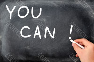 You can written on a blackboard background