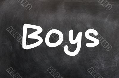 Boys - word written with white chalk