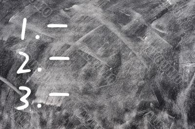 Blank chalkboard with a list