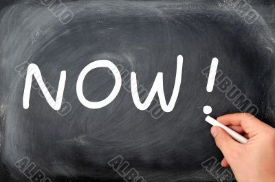 Now written on a blackboard background